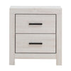 Nightstand with 2 Drawers and Metal Bar Pulls White By Casagear Home BM242652