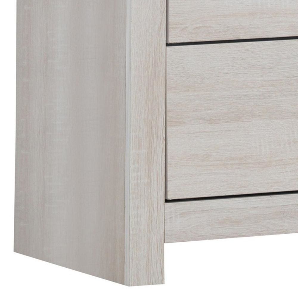 Chest with 5 Drawers and Metal Bar Pulls White By Casagear Home BM242655