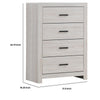 Chest with 5 Drawers and Metal Bar Pulls White By Casagear Home BM242655