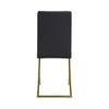 Side Chair with Cross Curved Metal Legs Set of 4 Gold and Black By Casagear Home BM242700