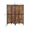 4 Panel Screen with Grain Details and Knots Brown and Black By Casagear Home BM242727