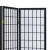 3 Panel Screen with Grid Design Wooden Frame Black By Casagear Home BM242730