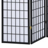 3 Panel Screen with Grid Design Wooden Frame Black By Casagear Home BM242730