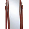 Standing Cheval Mirror with Wooden Frame Turned Posts Brown By Casagear Home BM242735