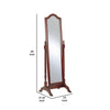 Standing Cheval Mirror with Wooden Frame Turned Posts Brown By Casagear Home BM242735