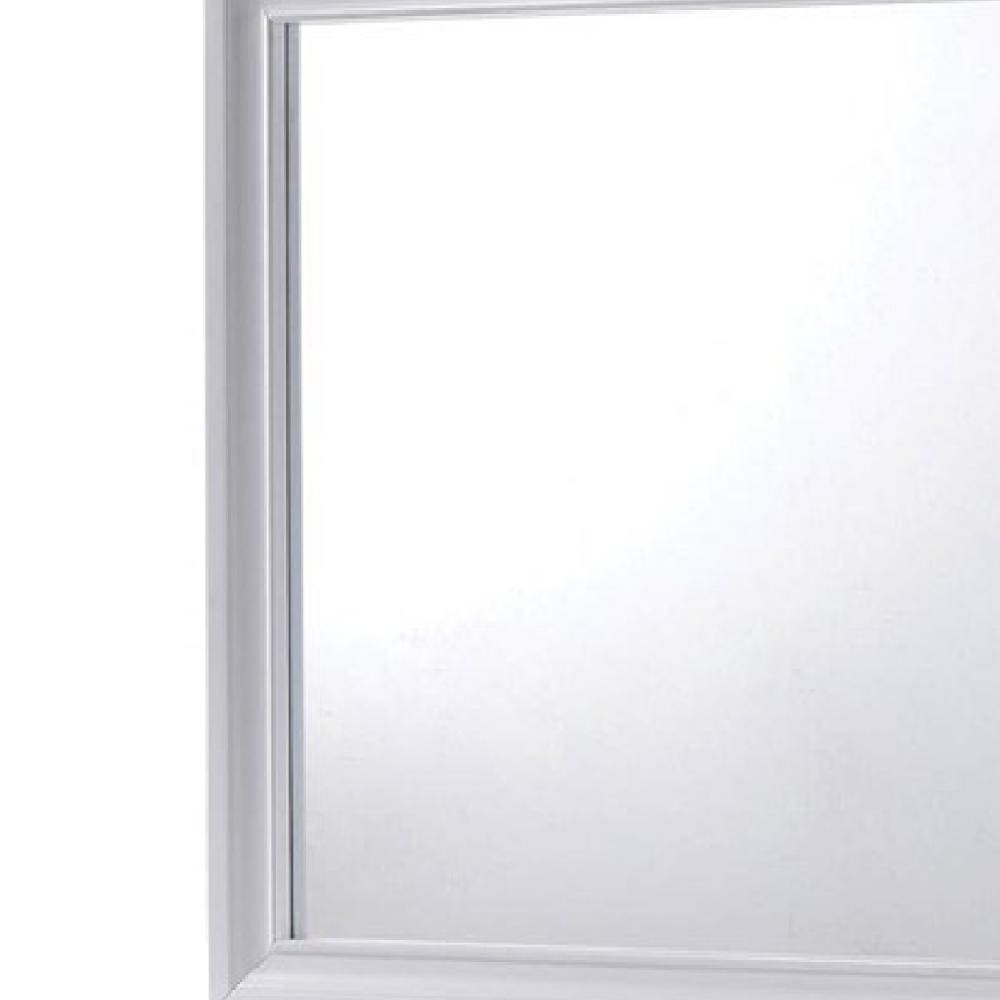 Wall Mirror with Molded Wooden Frame White By Casagear Home BM245807