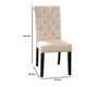 Side Chair with Rolled Button Tufted Back Set of 2 Beige By Casagear Home BM245937