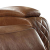 Leatherette Power Recliner with Stitched Diamond Pattern Brown By Casagear Home BM245942