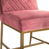 Memphis Pink Velvet and Antique Brass Accent Dining Chair- Set of 2 By Casagear Home BM246016