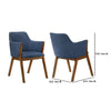 Renzo Blue Fabric and Walnut Wood Dining Side Chairs - Set of 2 By Casagear Home BM246042