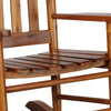 Rocking Chair with Slatted Design Back and Seat Brown By Casagear Home BM246082