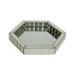 Tray with Hexagonal Beveled Mirror Panel Framing, Clear By Casagear Home