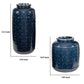 Vase with Sand Dollar Engraving Set of 2 Navy Blue By Casagear Home BM246945