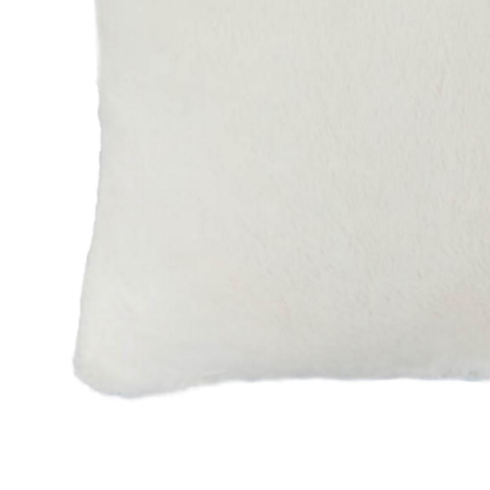 Faux Fur Pillow with Removable Cover and Zipper Closure Set of 2 White By Casagear Home BM246973