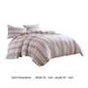 3 Piece Queen Comforter Set with Vertical Stripes Pattern White and Pink By Casagear Home BM246983