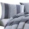 3 Piece King Comforter Set with Broad Stripes Gray By Casagear Home BM246995