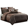 9 Piece Queen Comforter Set with Geometric Print Brown By Casagear Home BM247027