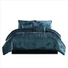 7 Piece King Comforter Set with Shimmering Appeal, Blue By Casagear Home