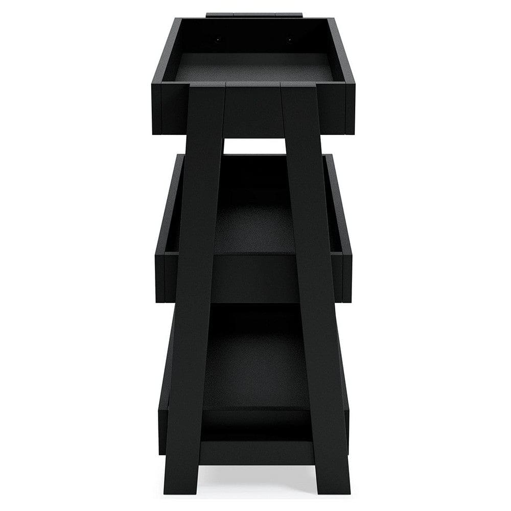 Accent Table with 3 Tier Tray Design Shelves Black By Casagear Home BM248106