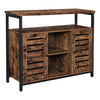 Sideboard with 2 Louvered Doors and Adjustable Shelves, Brown By Casagear Home