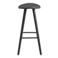 26 Inch Faux Leather Counter Height Backless Bar Stool Black and Gray By Casagear Home BM248149