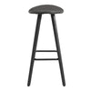 26 Inch Faux Leather Counter Height Backless Bar Stool Black and Gray By Casagear Home BM248149