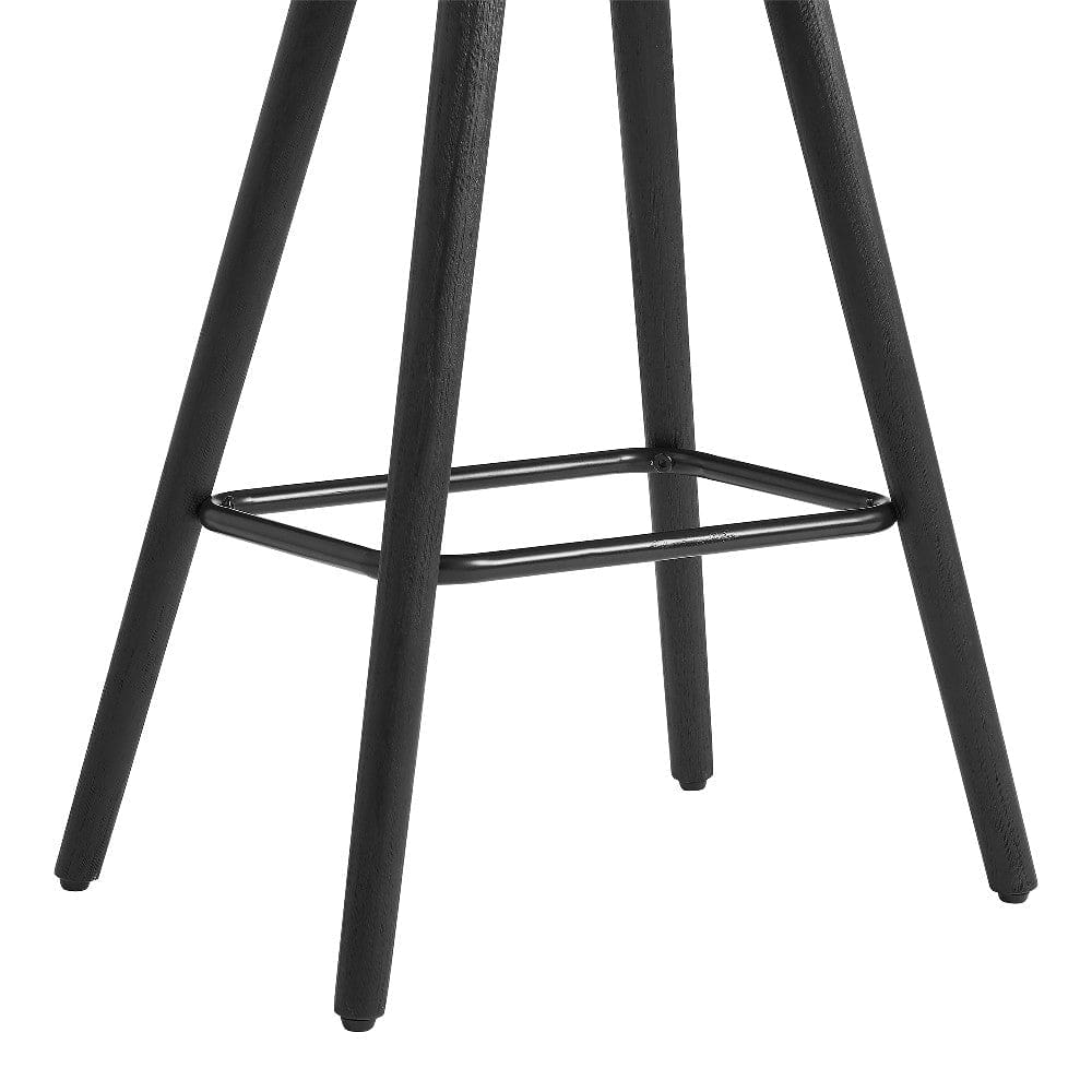 26 Inch Faux Leather Counter Height Backless Bar Stool Black and Gray By Casagear Home BM248149