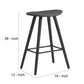 26 Inch Faux Leather Counter Height Backless Bar Stool Black and Gray By Casagear Home BM248149