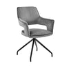 Velvet Upholstered Contemporary Accent Chair, Black and Gray By Casagear Home