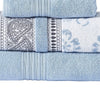 Veria 6 Piece Towel Set with Paisley and Floral Pattern The Urban Port Blue By Casagear Home BM250062