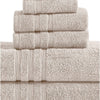 Veria 6 Piece Towel Set with Plush Cotton Fabric The Urban Port Beige By Casagear Home BM250065