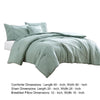 Veria 4 Piece Queen Comforter Set with Leaf Vein Stitching The Urban Port Green By Casagear Home BM250129