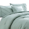 Veria 5 Piece King Comforter Set with Leaf Vein Stitching The Urban Port Green By Casagear Home BM250131