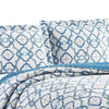 Veria 3 Piece King Quilt Set with Embroidery The Urban Port White and Blue By Casagear Home BM250151