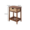 MDF Accent Table with Rattan Storage Basket and Slatted Shelf Brown By Casagear Home BM250178