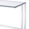 Writing Desk with Glass Top and Built in USB Port Clear and Chrome By Casagear Home BM250195