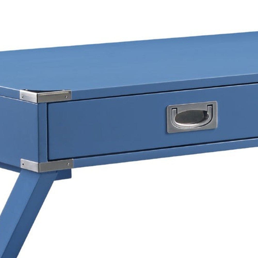 Wooden Home Office Writing Desk Blue By Casagear Home BM250253