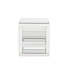 Accent Table with Mirrored Panels and C Shape Silver By Casagear Home BM250272