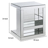 Accent Table with Mirrored Panels and C Shape Silver By Casagear Home BM250272