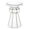 Mirrored Pedestal with Flared Base and Octagonal Top, Silver By Casagear Home