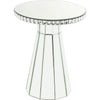 Accent Table with Beveled Mirror Framing and Faux Crystals Silver By Casagear Home BM250297