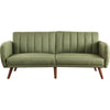 Fabric Upholstered Adjustable Sofa Green and Brown By Casagear Home BM250358