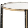 End Table with Glass Top and Faux Marble Shelf Black and Gold By Casagear Home BM250391