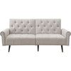 Adjustable Sofa with Button Tufting and Rolled Arms White By Casagear Home BM250414