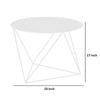 Accent Table with Open Geometric Base and Round Top White By Casagear Home BM250416