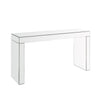 Writing Desk with Mirror Panel Frame and Panel Base, Silver By Casagear Home