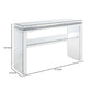 Sofa Table with Mirror Panel Frame and 1 Glass Shelf Silver By Casagear Home BM250574