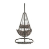 Patio Hanging Chair with Tear Drop Shape and Thick Cushions Gray By Casagear Home BM250671