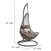 Patio Hanging Chair with Tear Drop Shape and Thick Cushions Gray By Casagear Home BM250671