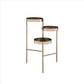 Plant Stand with 3 Tier Design and Folding Metal Frame Gold By Casagear Home BM252695